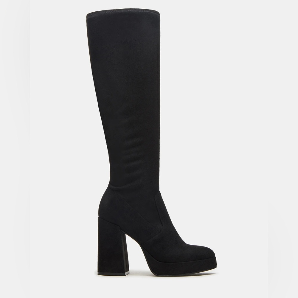 Black Steve Madden Knee-High Boots with Block Heel
